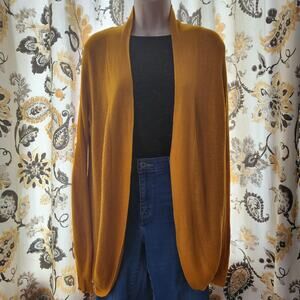 A New Day Open Cardigan Sweater Womens Medium Yellow Light Weight All Seasons